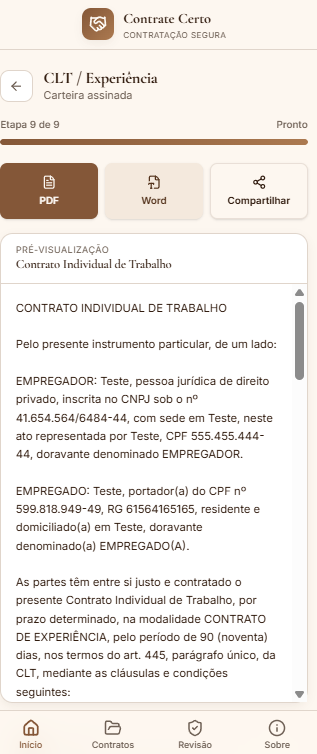 Receba pronto para assinar